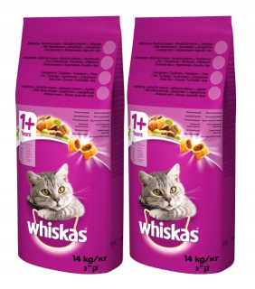 Krmivo pre mačky - Whiskas (1+) s tuniakom 14kg x2 (28 kg) Dvojbaliť