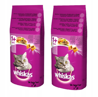 Krmivo pre mačky - Whiskas dospelý mix chuť kuracie mäso 2 x14kg
