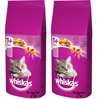 Krmivo pre mačky - Whiskas Dospelý tuniak Suchý Karma 2x 14KG (28 kg)