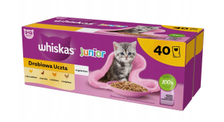 WHISKAS JUNIORSKÉ HYDINÉ HODY Z MIESU CHUTÍ V ŽELÉ PRE MAČIATKA 40x85g