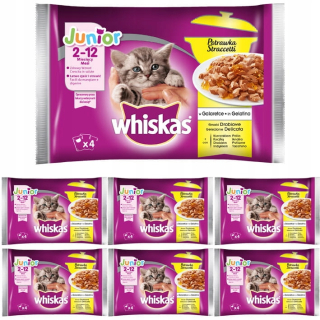 Konzerva pre mačky - Whiskas Junior Chicken Stew Jelly 32x85G