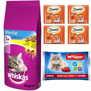 Krmivo pre mačky - Whiskas sterilná suchá karma s kuracím mäsom 14kg