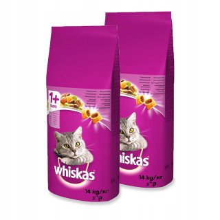 Krmivo pre mačky - Whiskas hovädzie dospelé suché karmy pre 2x14kg mačky
