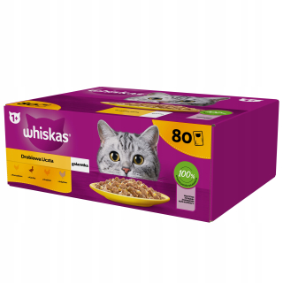 WHISKAS sáčky krmiva pre mačky s hydinou 80x85g