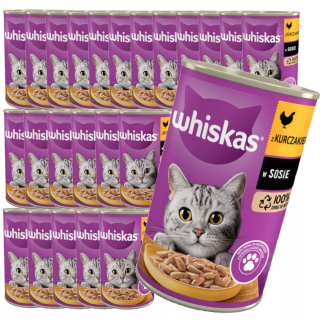 Konzerva pre mačky - Whiskas s kuracím mäsom 24x400 g môže mokré jedlo