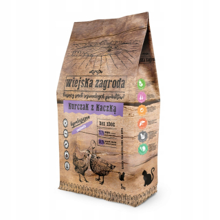 Granule pre mačky - Country Farm Cat Chicken s kačicou 5 kg + zadarmo