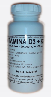 Vitamín D3 + K2 20000 IU 300 mcg 80 ks. Podkowa