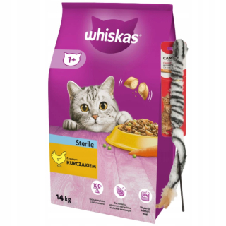 Whiskas Sterilné suché krmivo pre mačky s kuracím mäsom 14 kg
