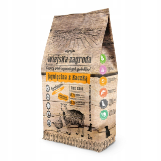 Suché krmivo pre psy granule - Vidiecka jahňatá farma s kačicou 2 kg + darček