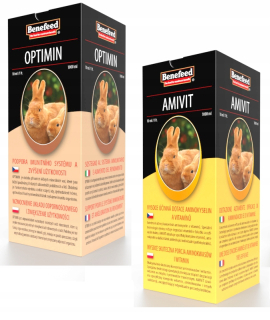 Vitamíny pre králiky, morčatá - Vitamíny pre králikov Amivit + Optimin set!