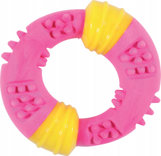 Hračka pre psa - Zolux Ringo TPR Toy 15 cm ružová so zvukom