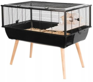 Klietka pre zajace, morčatá - Zolux Neo Nigha Cage Black Small H36 výstup
