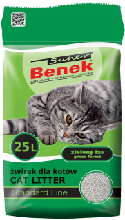 Podstielka pre mačky - Podstielka pre mačky Super Benek Green Forest 25L