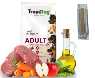 TropiDog suché krmivo pre hovädzie mäso 12 kg