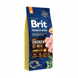 Suché krmivo pre psy granule - Prémia brit od Nature Junior Médium 15 kg