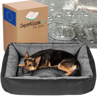 Superkissen24 pohovka pre psa v odtieňoch sivej 120 cm x 90 cm