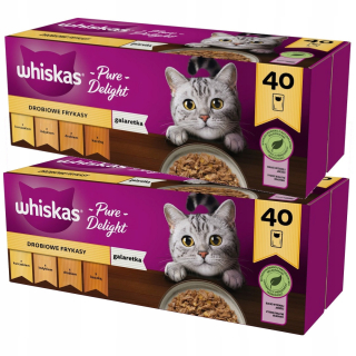 WHISKAS 40x85G HYDINA JEDLO JEDLO V ŽELÉ